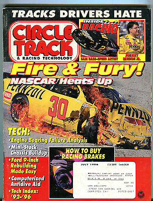 Petersen's Circle Track Magazine July 1996 Fire & Fury! NASCAR VG 060316jhe