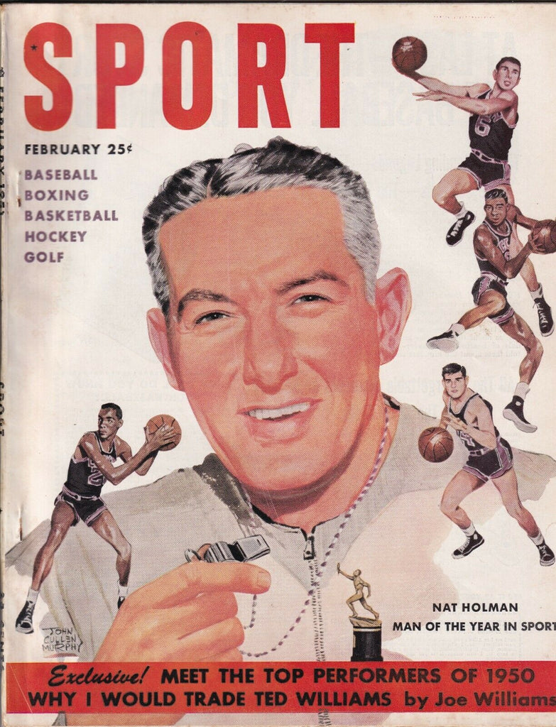 Sport Magazine Nat Holman Ted Williams February 1951 NO ML 080519nonr