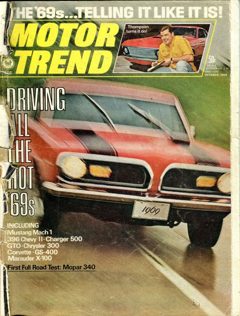 Motor Trend Magazine October 1968 The Hot '69s ACC No ML 091916jhe