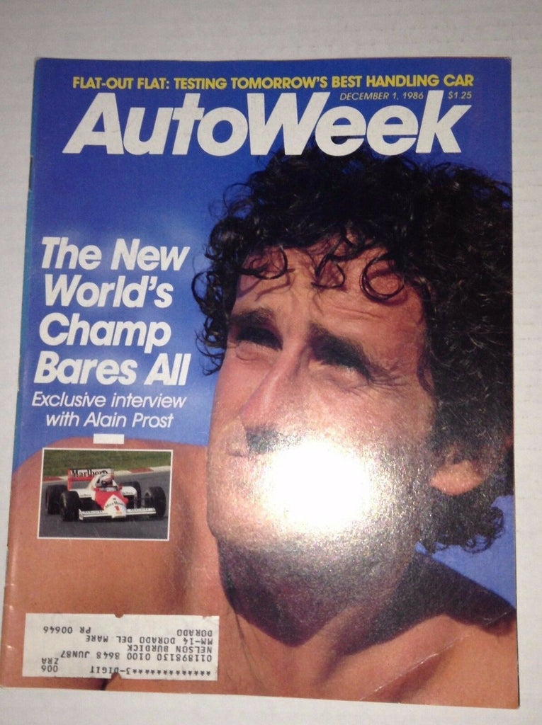 Autoweek Magazine Alain Prost The World Champ December 1, 1986 011717RH