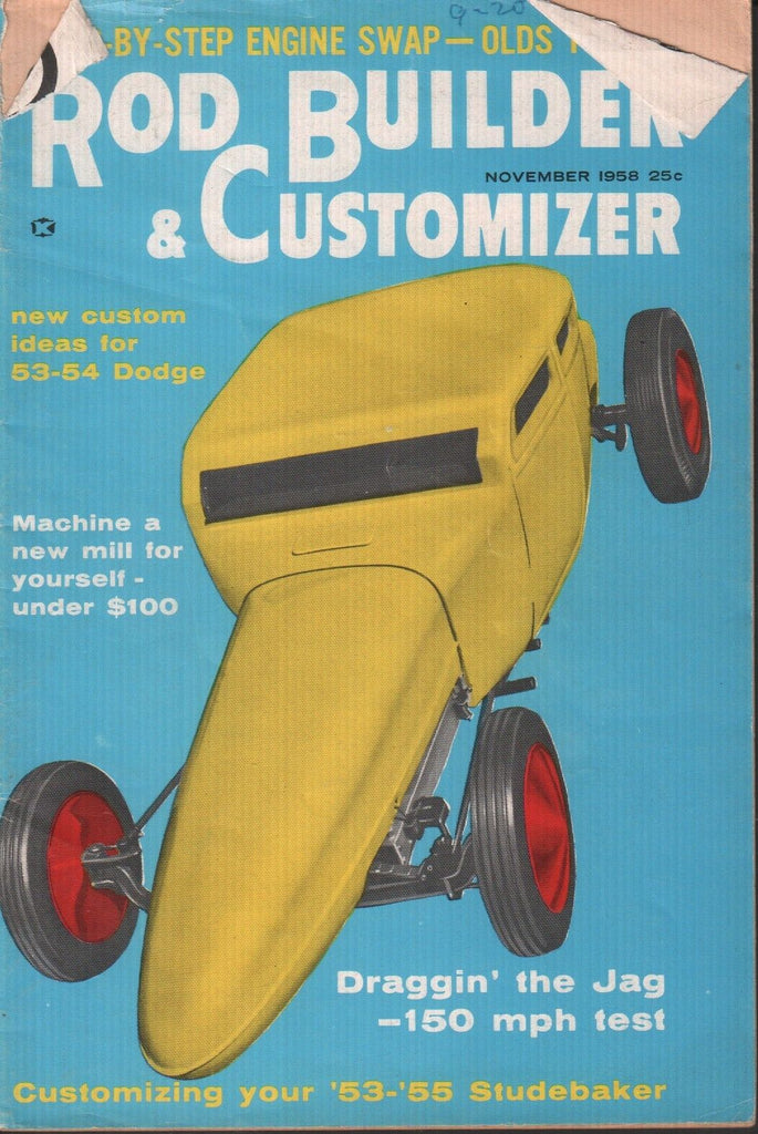 Rod Builder & Customizer Vintage Magazine November 1958 Studebaker 121518AME