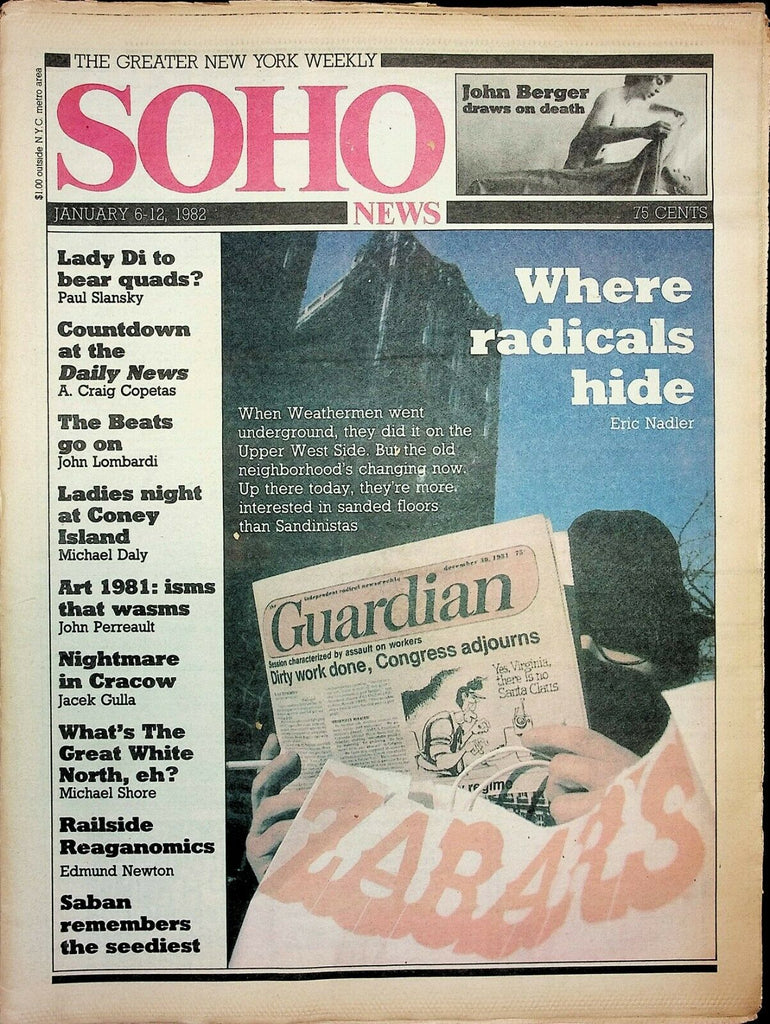 Soho News NYC January 6-12 1982 John Berger Jack Kerouac 091120ame