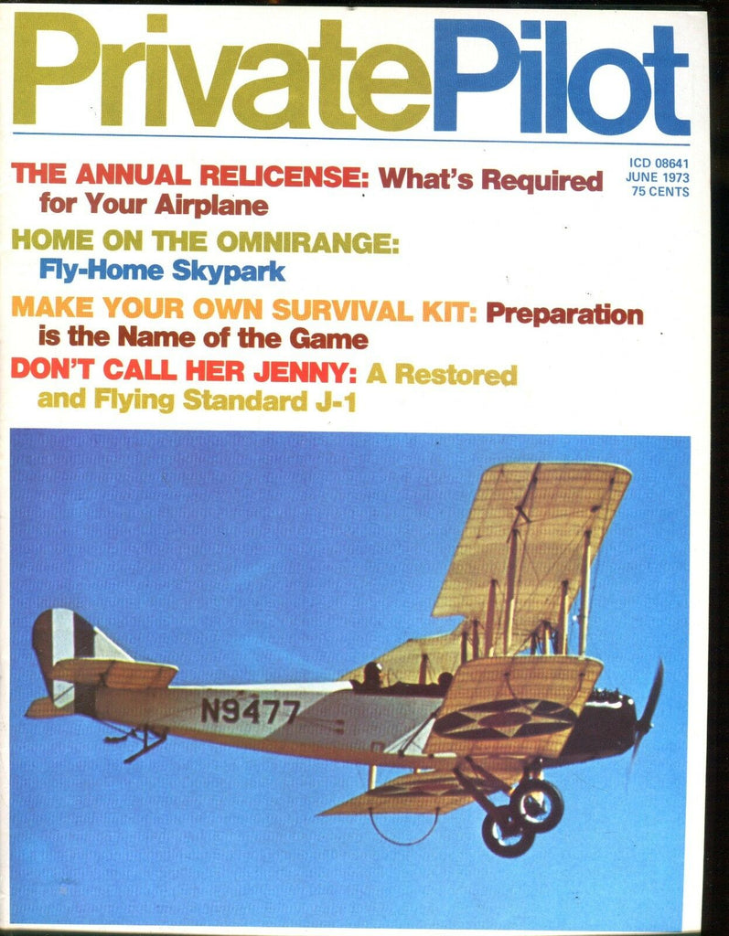 Private Pilot Magazine June 1973 Flying Standard J-1 EX No ML 121916jhe