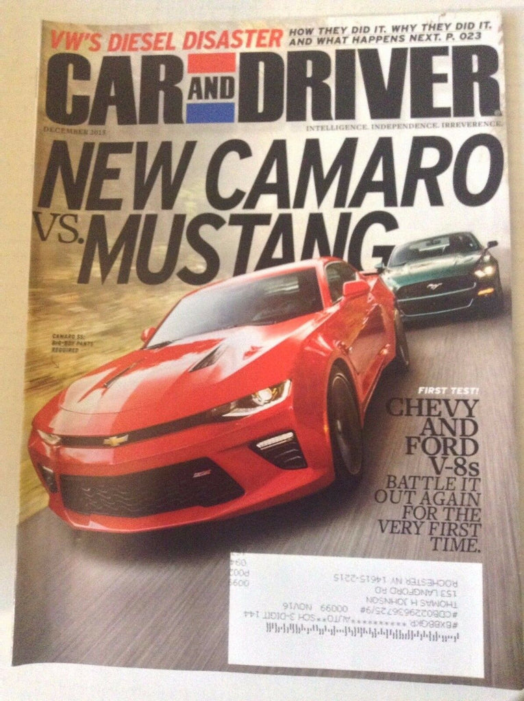 Car And Driver Magazine New Camaro Vs Mustang December 2015 051117nonrh2