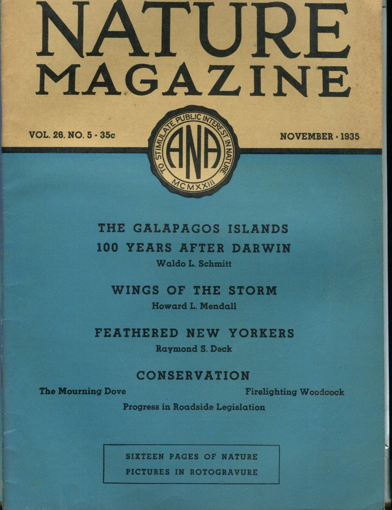 Nature Magazine November 1935 Galapagos Islands VG No ML 021317jhe