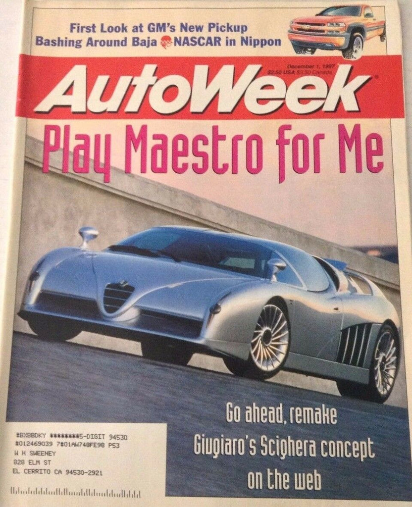 AutoWeek Magazine Giugiaro's Sciqhera December 1, 1997 080317nonrh