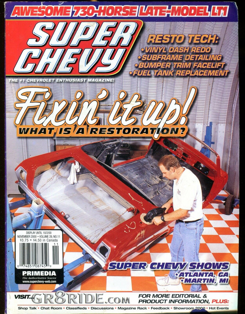 Super Chevy Magazine November 2000 Restoration EX No ML 030217nonjhe