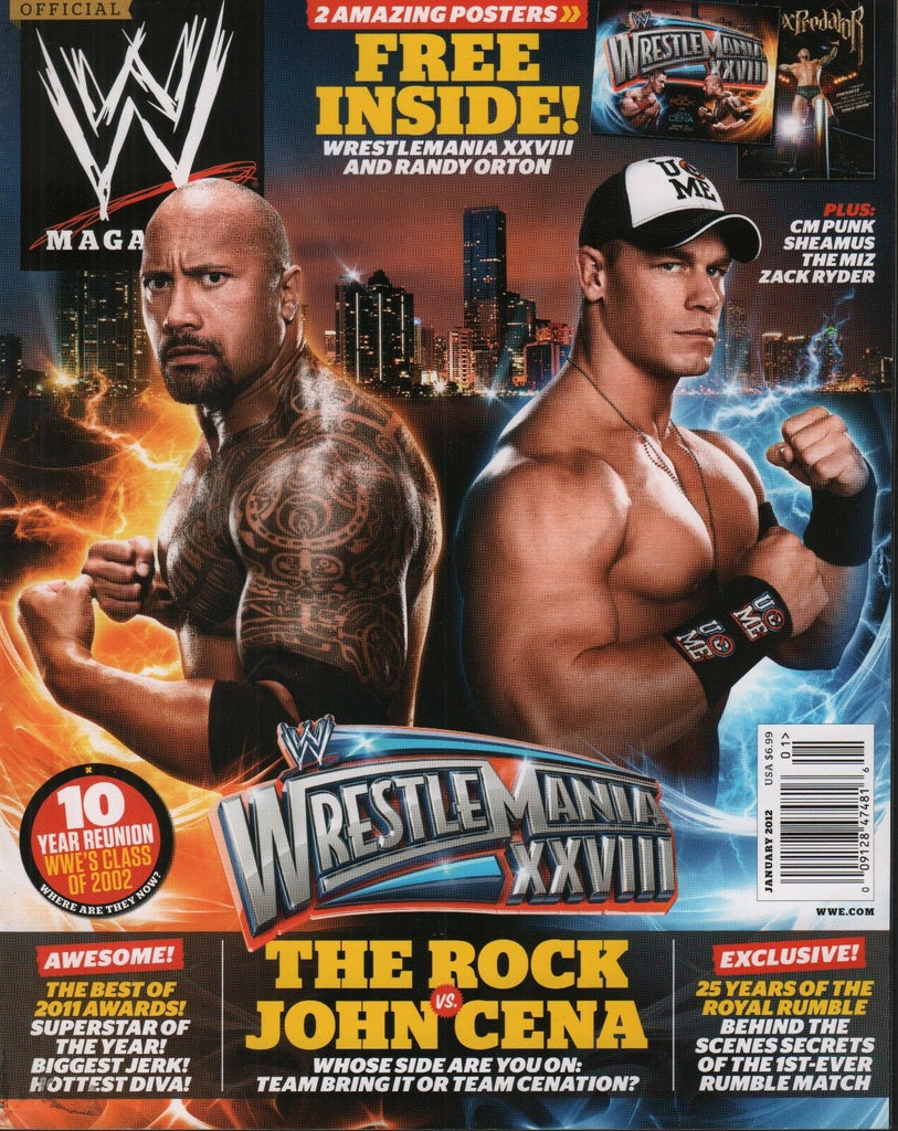 WWE Magazine Special January 2012 CM Punk John Cena Rock w/Poster090318DBE2