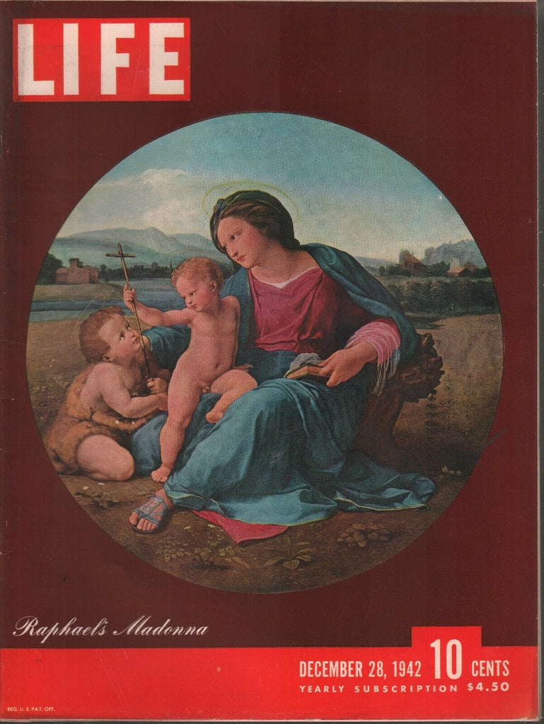 Life Magazine December 28 1942 Raphael's Madonna Vintage WWII Ads 082119AME