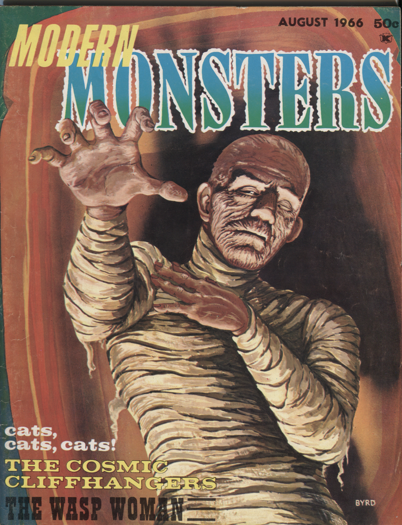 Modern Monsters August 1966 Byrd Cover The Wasp Woman Cliffhangers 081120DBE