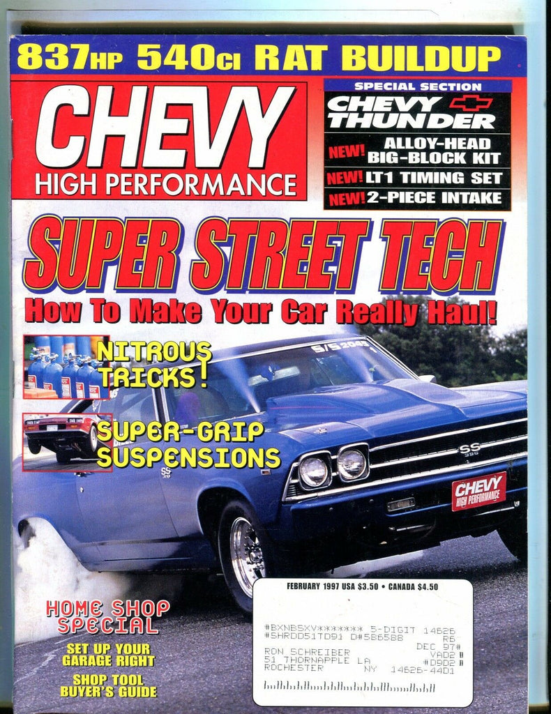 Chevy High Performance Magazine February 1997 Street Tech EX w/ML 050517nonjhe