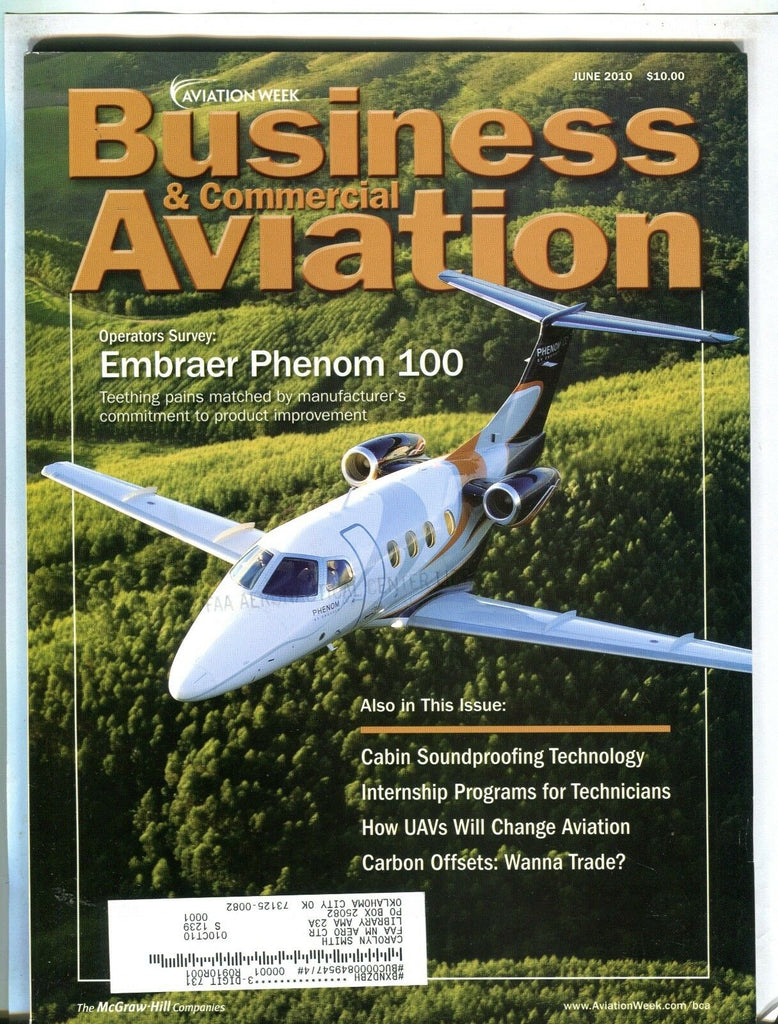 Business & Commercial Aviation Magazine June 2010 EX w/ML FAA Library 102016jhe