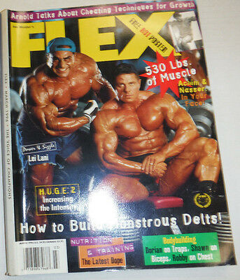 Flex Magazine Achim & Nasser & Lei Lani March 1996 111414R