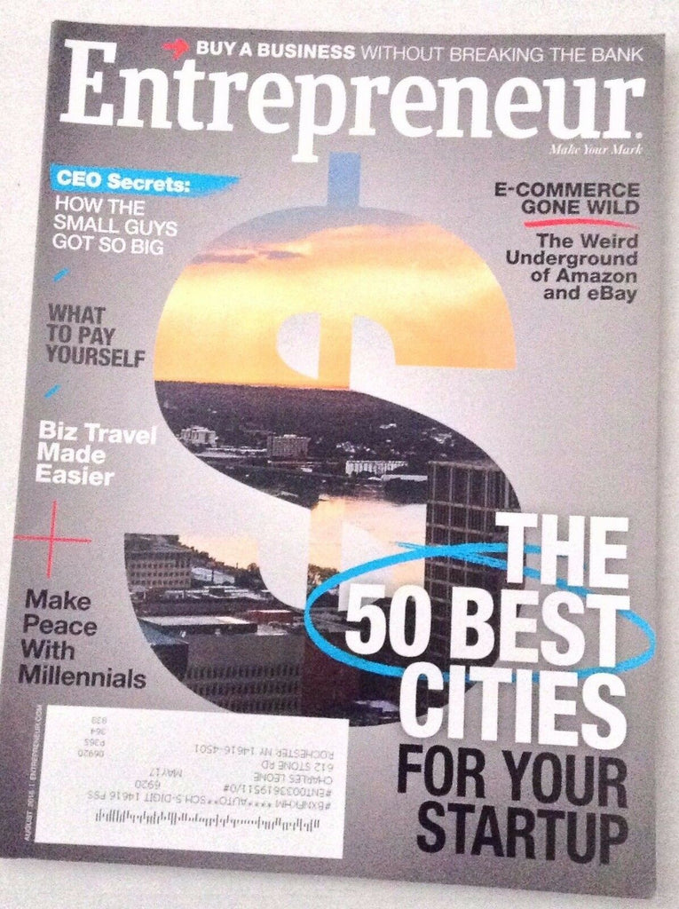Entrepreneur Magazine The 50 Best Cities August 2016 121916rh