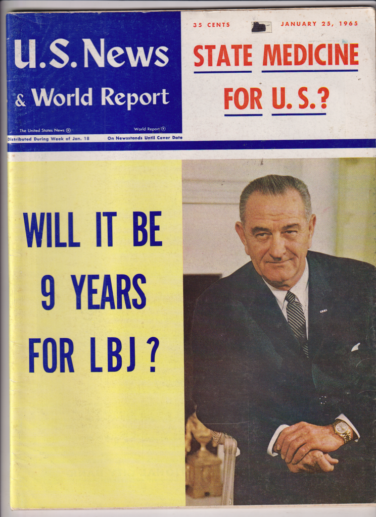 U.S. News & World Report Mag Lyndon B. Johnson January 25, 1965 122719nonr