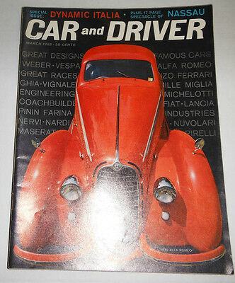 Car And Driver Magazine Dynamic Italia & Nassau March 1962 091214R
