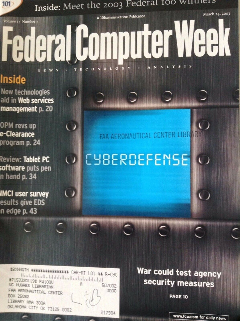 Federal Computer Week Magazine Agency Security March 24, 2003 082817nonrh2