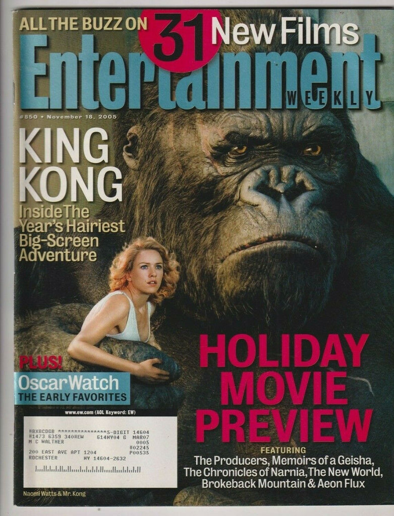 Entertainment Weekly Mag King Kong Naomi Watts November 18, 2005 102319nonr
