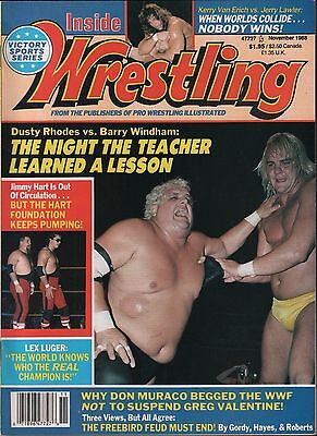 Inside Wrestling November 1988 Dusty Rhodes, Barry Windham VG 020116DBE