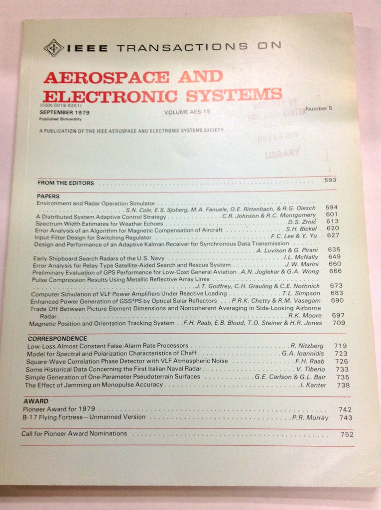 Aerospace Electronic Magazine Radar Operation September 1979 FAL 042617nonr2