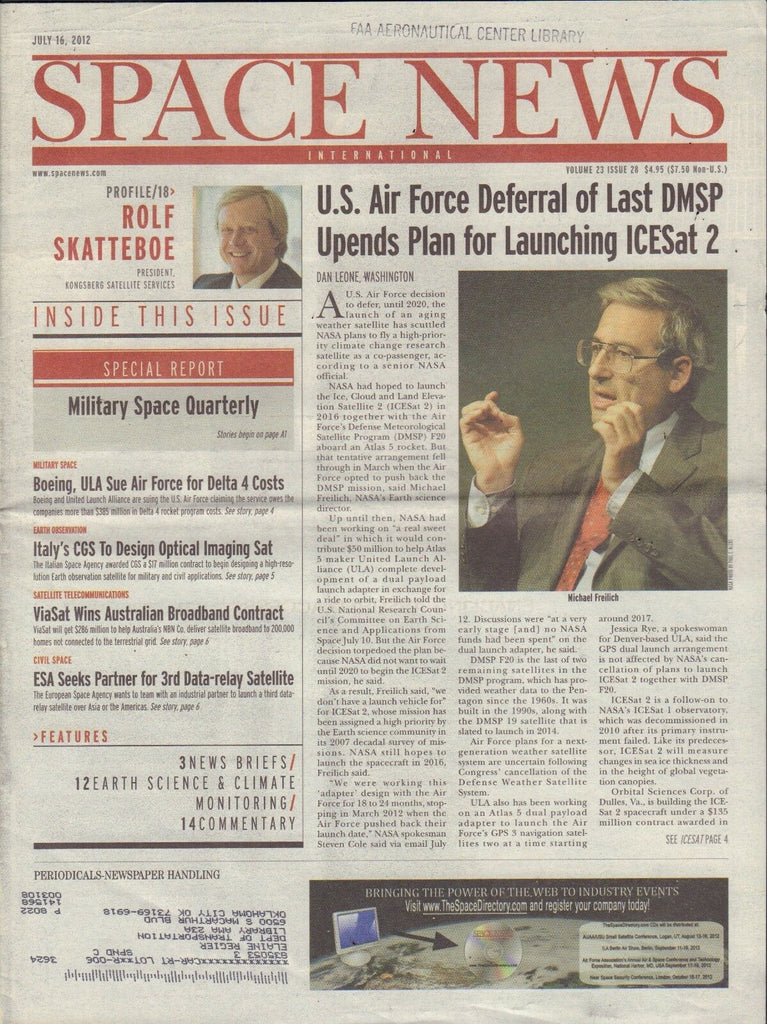 Space News July 16 2012 Tolf Skatteboe, Boeing, DMSP FAA wML 110716DBE