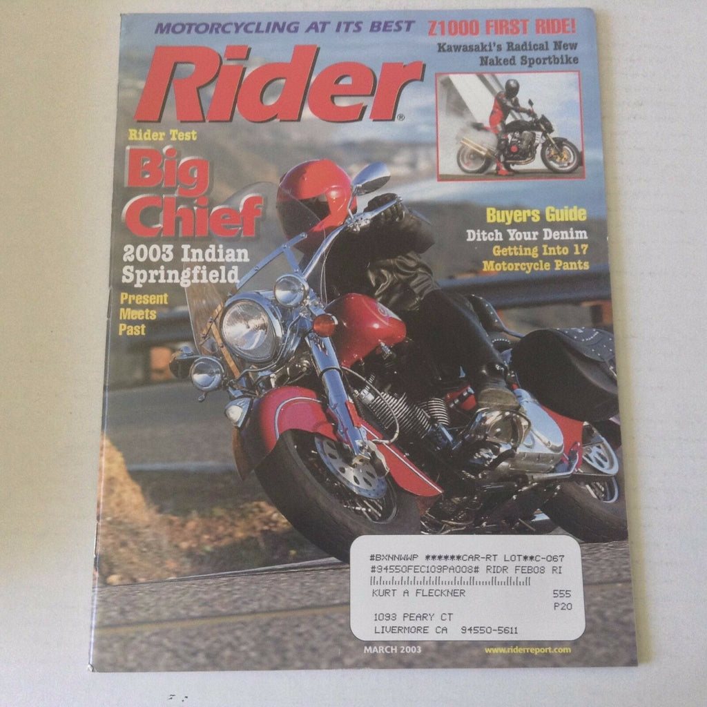 Rider Magazine 2003 Indian Springfield March 2003 060117nonrh2