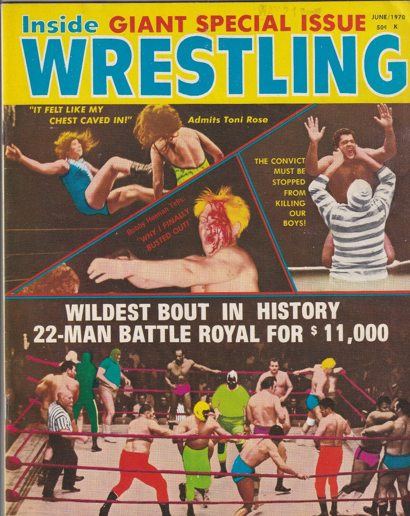 Inside Wrestling Special Toni Rose Bobby Heenan June 1970 Bloody 062219nonr