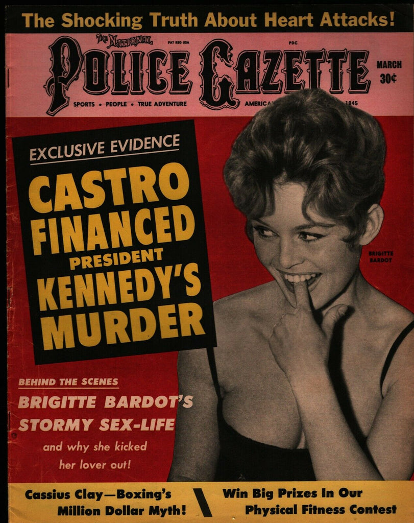Police Gazette March 1964 Brigitte Bardot Cassius Clay Muhammad Ali 022321ame2