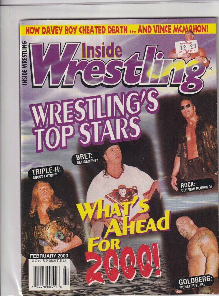 Inside Wrestling Magazine Bret Hart Triple H Rock February 2000 060419nonr