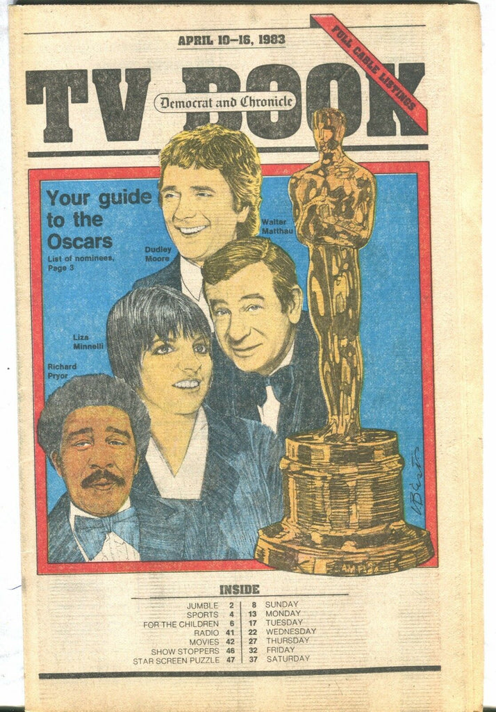 The TV Book Democrat Chronicle April 10-16 1983 Oscars EX 021917jhe