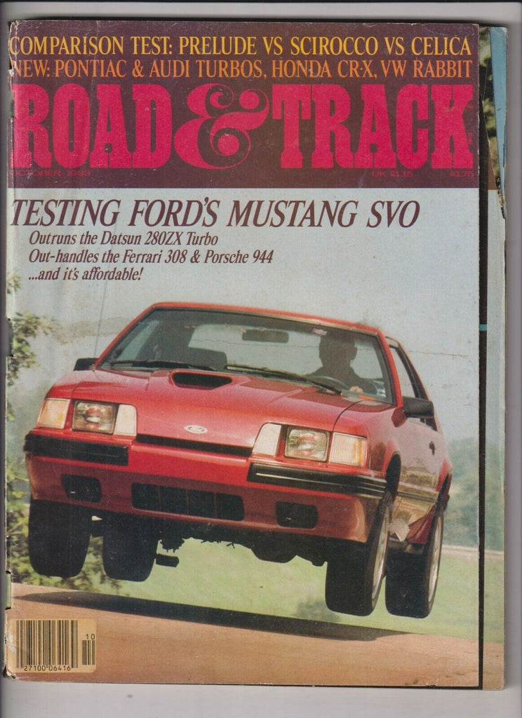Road & Track Mag Ford's Mustang SVO October 1983 121319nonr
