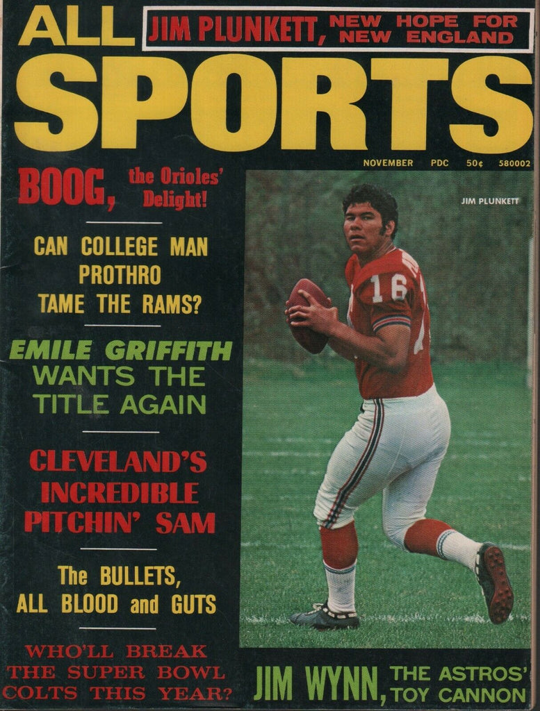 All Sports November 1971 Jim Plunkett Jim Wynn Emile Griffith 051619DBE