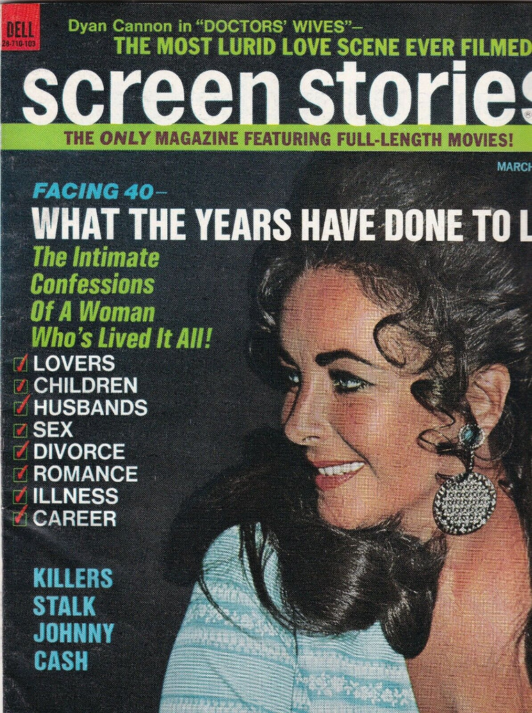 Screen Stories Magazine Liz Taylor Johnny Cash March 1971 062919nonr