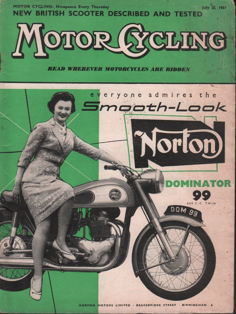 Motor Cycling July 25 1957 Norton Dominator 99, British Scooter Test 071717DBE