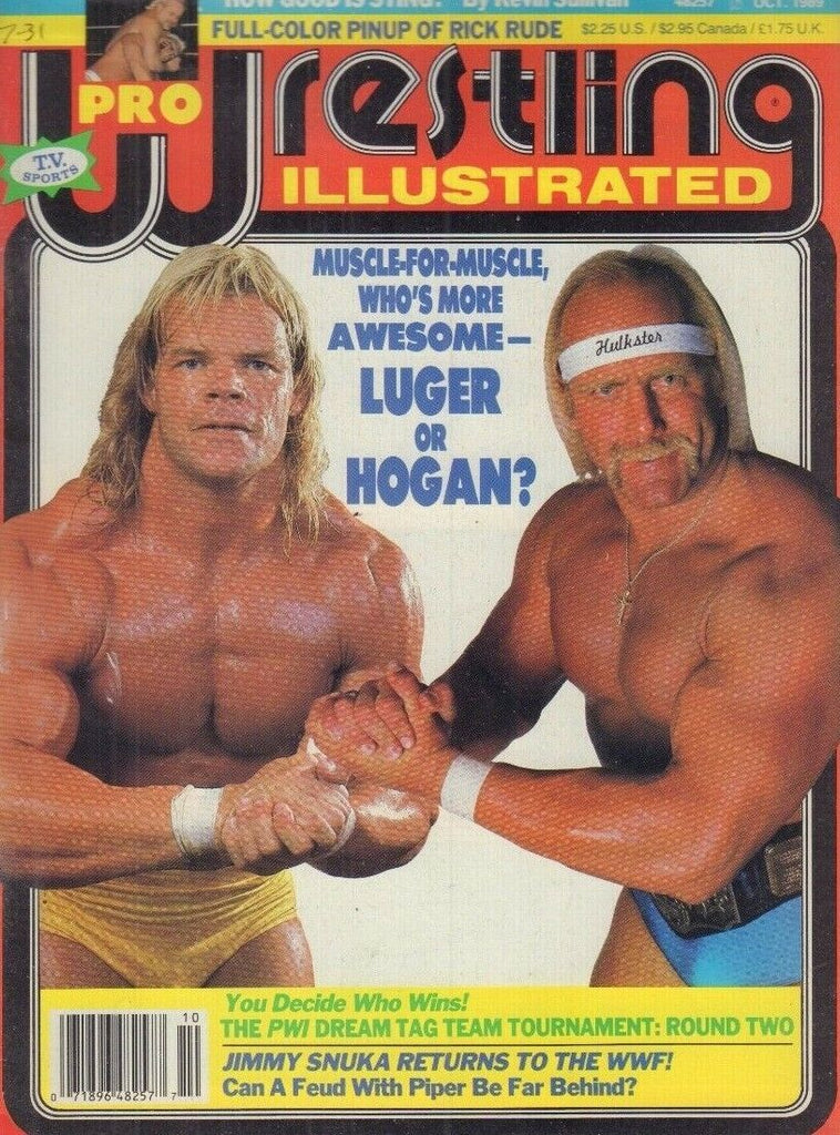 Pro Wrestling Illustrated Magazine Lex Luger, Hulk Hogan October 1989 012918nonr