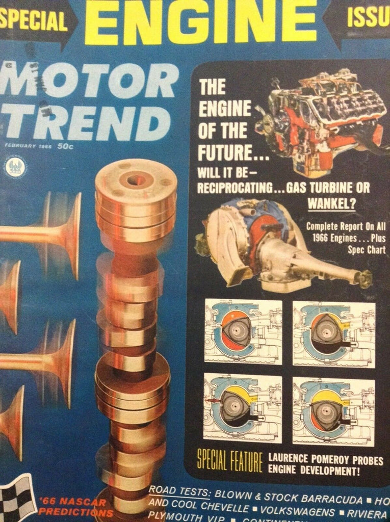 Motor Trend Magazine Blown & Stock Barracuda February 1966 060418nonrh