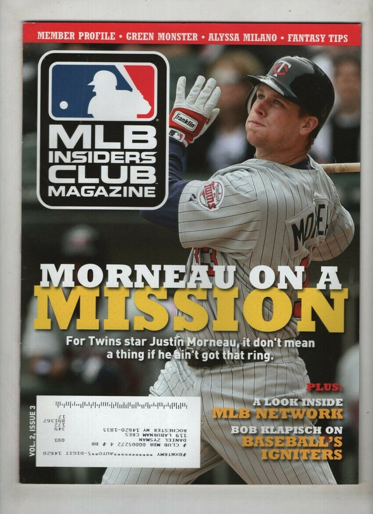 MLB Insider's Club Mag Justin Morneau Kevin James Vol.2 No.3 2009 021721nonr