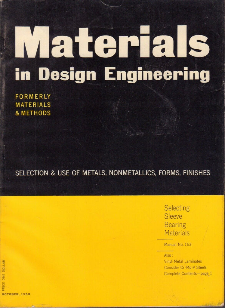 Materials in Design Engineering October 1958 Sleeve Bearings 092917nonDBE