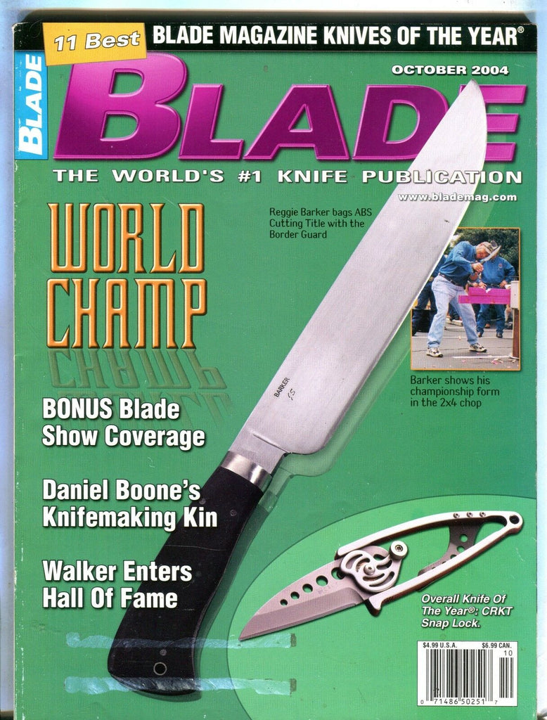 Blade Magazine October 2004 Reggie Barker EX No ML 101316jhe
