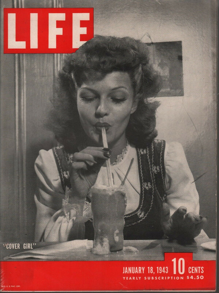 Life Magazine January 18 1943 Cover Girl Rita Hayworth WWII Ads 082019AME