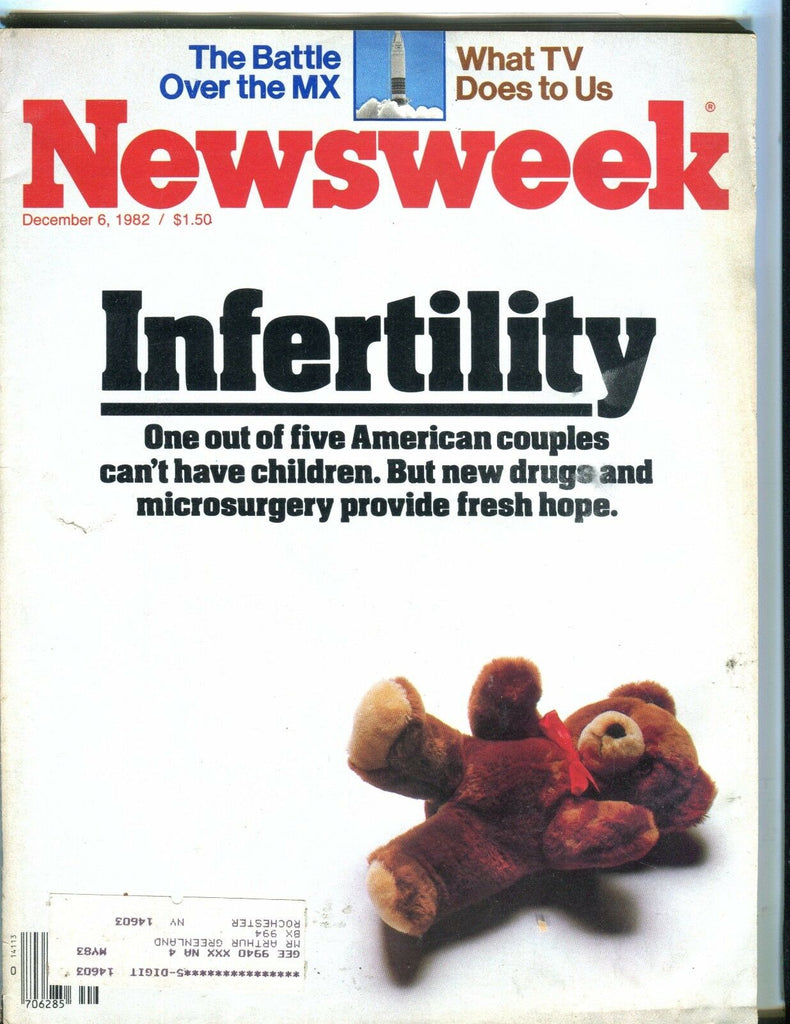 Newsweek Magazine December 6 1982 Infertility VG w/ML 050717nonjhe