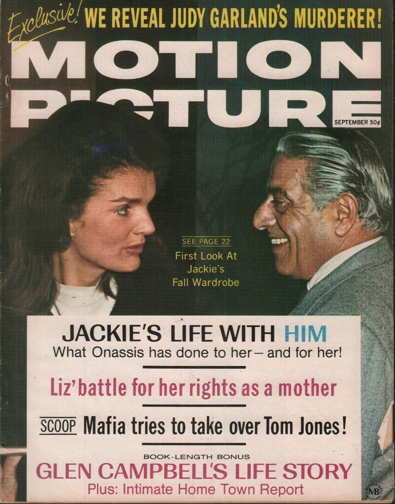 Motion Picture September 1969 Jackie Kennedy Onassis Glen Campbell 062519AME