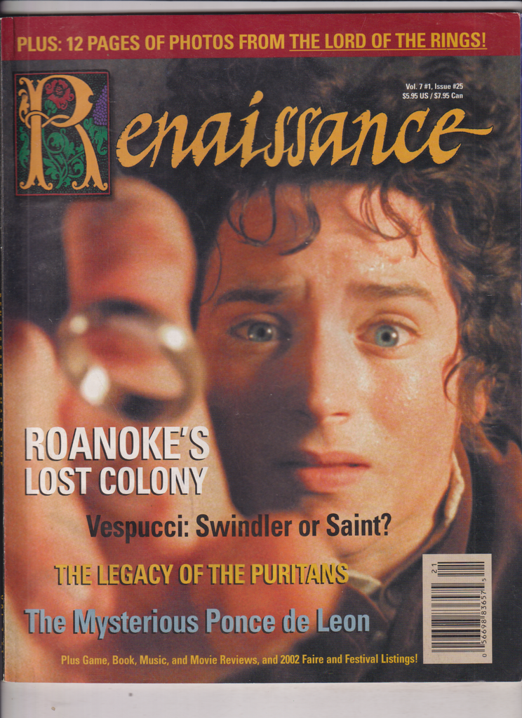 Renaissance Mag Elijah Wood Roanoke's Lost Colony No.25 2000s 013120nonr