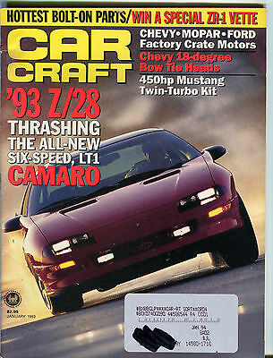 Car Craft Magazine January 1993 '93 Z/28 Camaro VGEX 032816jhe