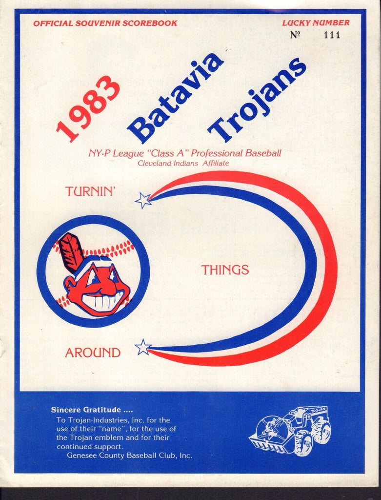 1983 Batavia Trojans Official Souvenir Scorebook Indians Class A 071517nonjhe