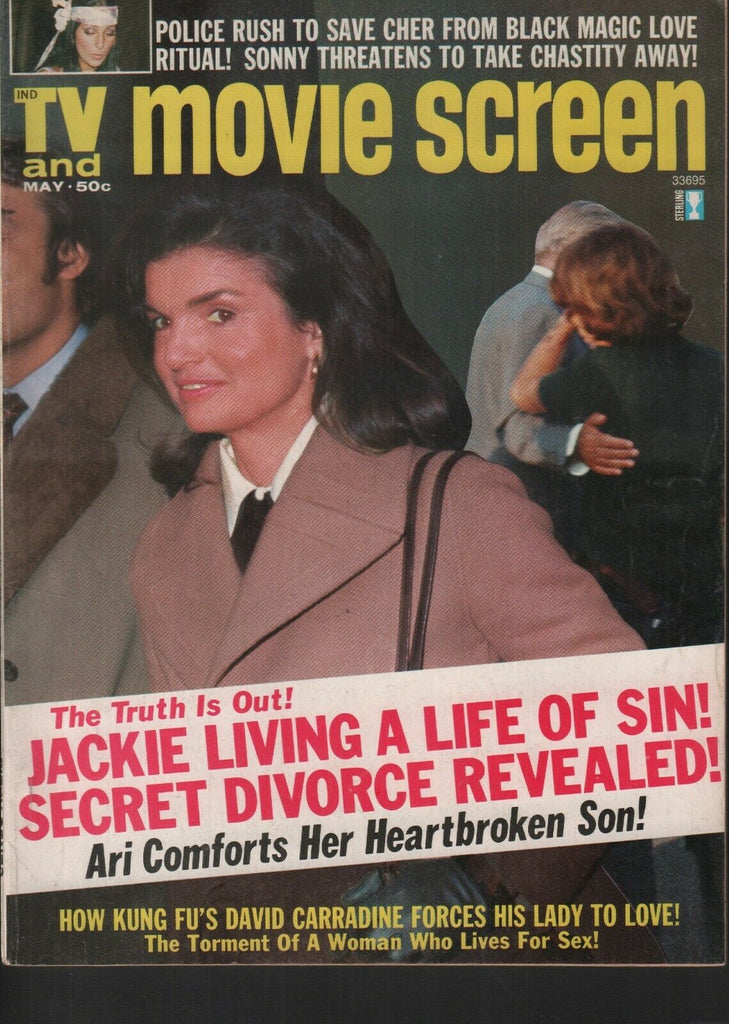 TV & Movie Screen May 1974 Jackie Kennedy Onassis Cher Sonny 062019AME