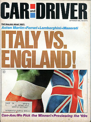 Car and Driver Magazine September 1968 Italy Vs. England! EX 021716jhe