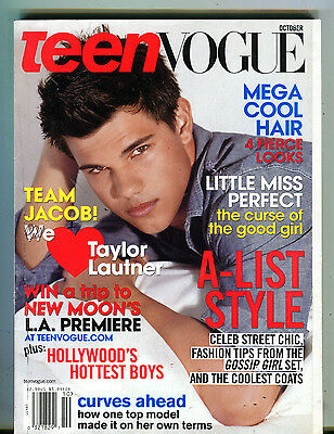 Teen Vogue Magazine October 2009 Taylor Lautner EX 071216jhe