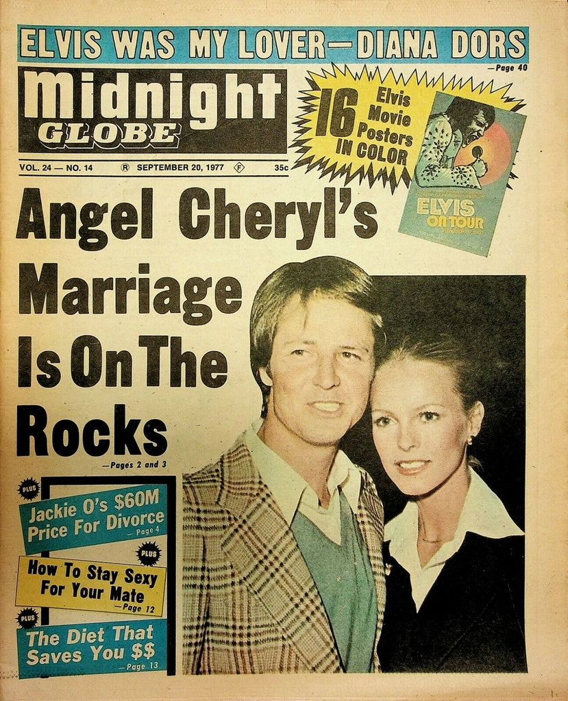 Midnight Globe September 20 1977 Cheryl Ladd Elvis Jackie Kennedy 072820ame