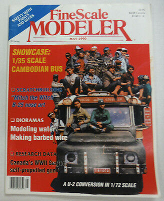 FineScale Modeler Magazine Cambodian Bus & B-25 Nose Art May 1990 042515R